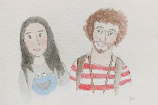 ภาพวาดสีน้ำของ Mariana และ Martin